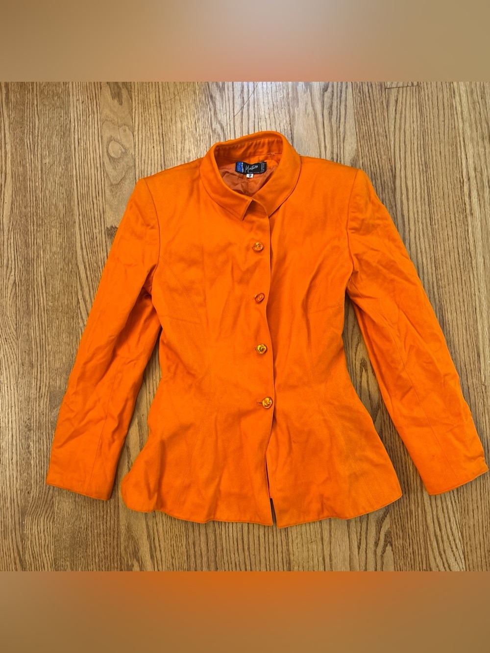 Vintage Claude Montana Women's Jacket/Blazer Size 38/4 in Orange